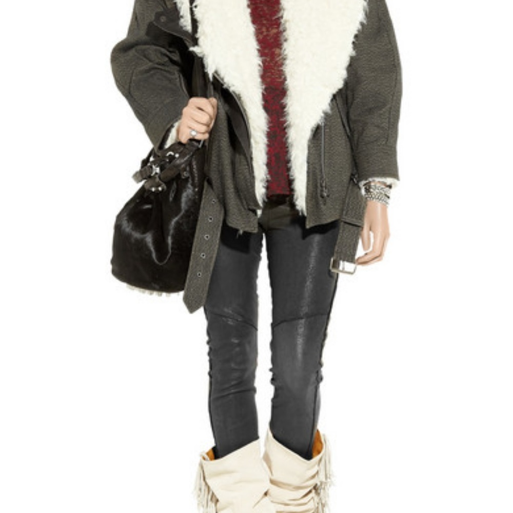 Isabel Marant Rejane Oversized Cotton Biker Jacket - Picture 3 of 8